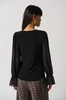 Long Chiffon Sleeve Top