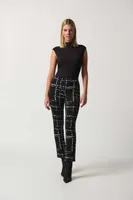 Pull- On Plaid Slim Fit Pants