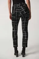 Pull- On Plaid Slim Fit Pants