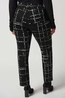 Pull- On Plaid Slim Fit Pants