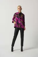 Printed Textured Trapeze Jacket