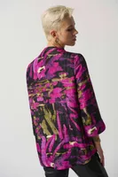 Printed Textured Trapeze Jacket