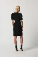 Faux Leather Short Sleeve Dress