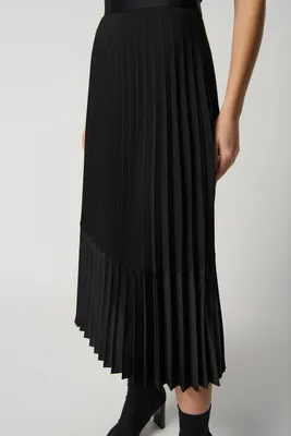Satin Pleated A- Line Skirt