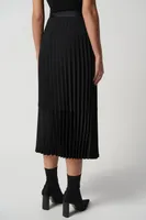 Satin Pleated A- Line Skirt