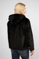 Hooded Faux Fur Crop Jacket