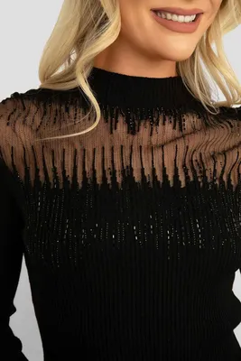 Beaded Ribbed Sweater