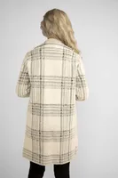 Off White Plaid Cardigan Jacket