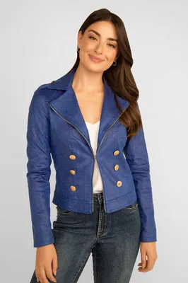 Moto Jacket With Gold Buttons
