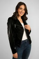 Faux Fur Collar Moto Jacket