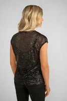 Cap Sleeve Sequin Top