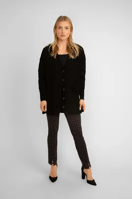 Button Front Long Cardigan