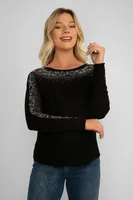 Rhinestone Leopard Sweater