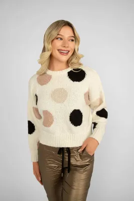 Polka Dot Cropped Sweater