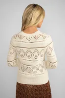 Long Sleeve Lace Knit Sweater