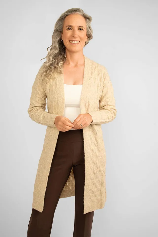 Ribbed Detail Duster Cardigan