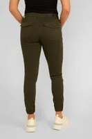 Mavi Ivy Mid Rise Slim Cargo Pants - Dark Jade Twill