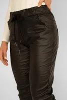 Coated Pull- On Crinkled Pants
