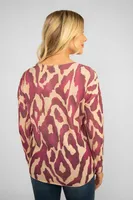 Purple Animal Print Sweater