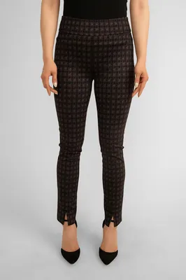 Houndstooth Pull- On Pants