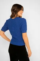 Short Sleeve Bubble Knit Sweater