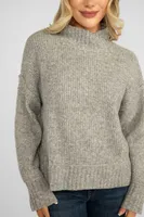 Mock Neck Ribbed Knit Sweater