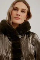 Metallic Reversible Faux Fur Coat