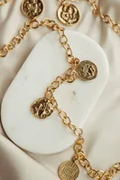 Long Gold Coin Necklace