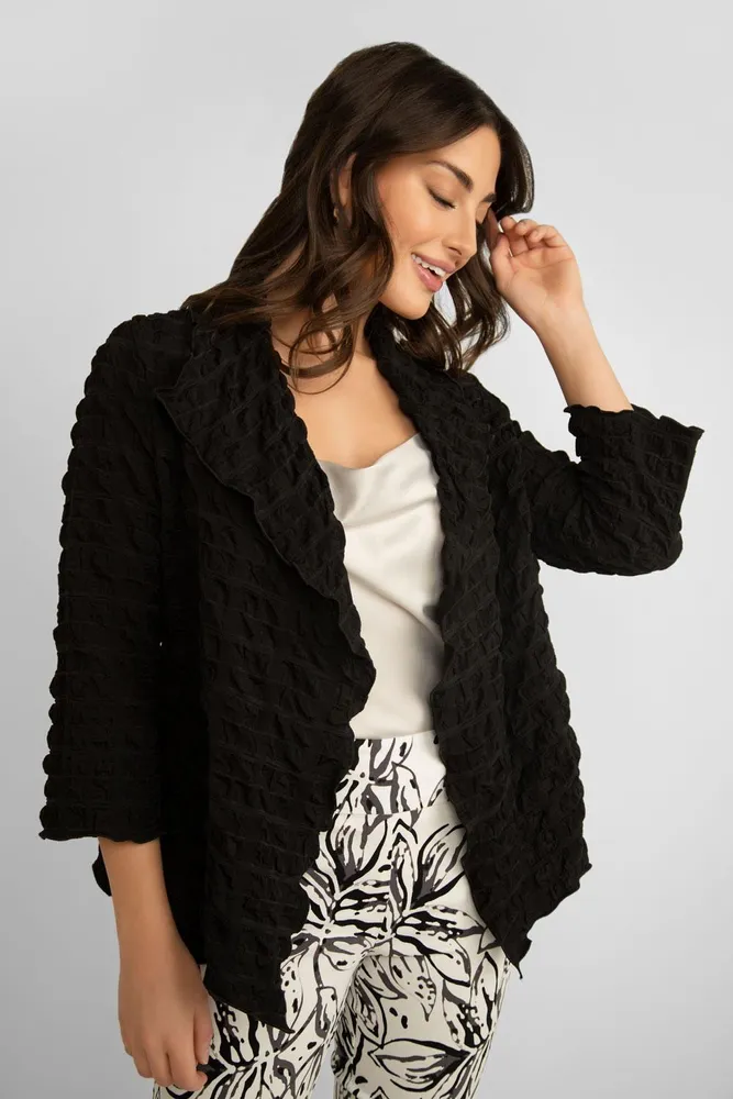 Textured Open Blazer