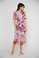 Floral Faux Wrap Dress