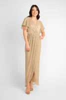 Sparkle Faux Wrap Maxi Dress