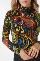 Paisley Mock Neck Top