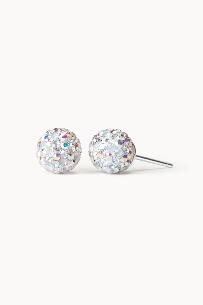 8mm Sparkle Ball Earring - Snowflake