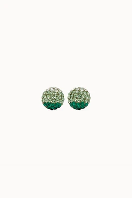 8mm Sparkle Ball Earrings- Evergreen