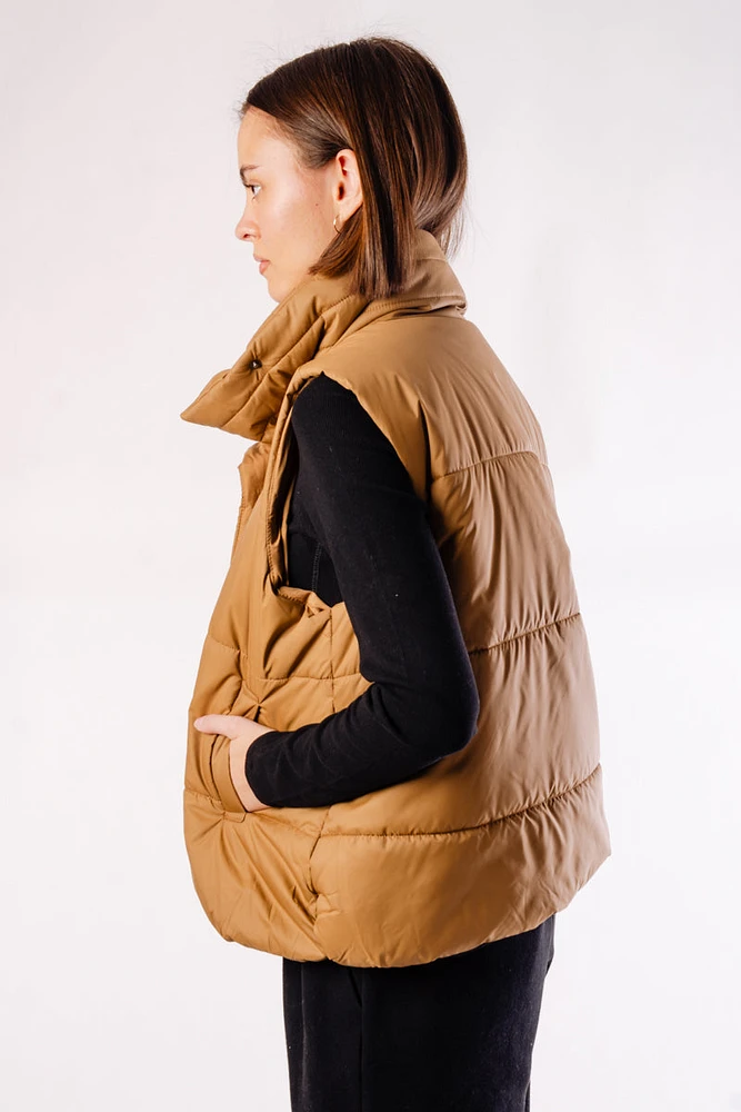 Asymmetrical Zip-Up Puffer Vest