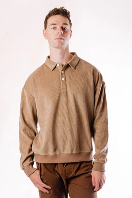 Chenille Long Sleeve Polo