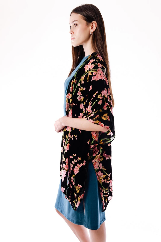 Cherry Blossom Velvet Kimono