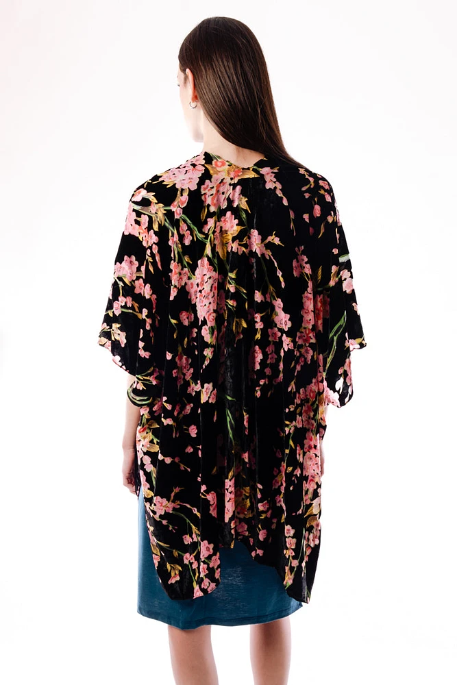 Cherry Blossom Velvet Kimono