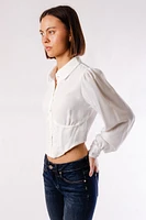 Collared Button Corset Top