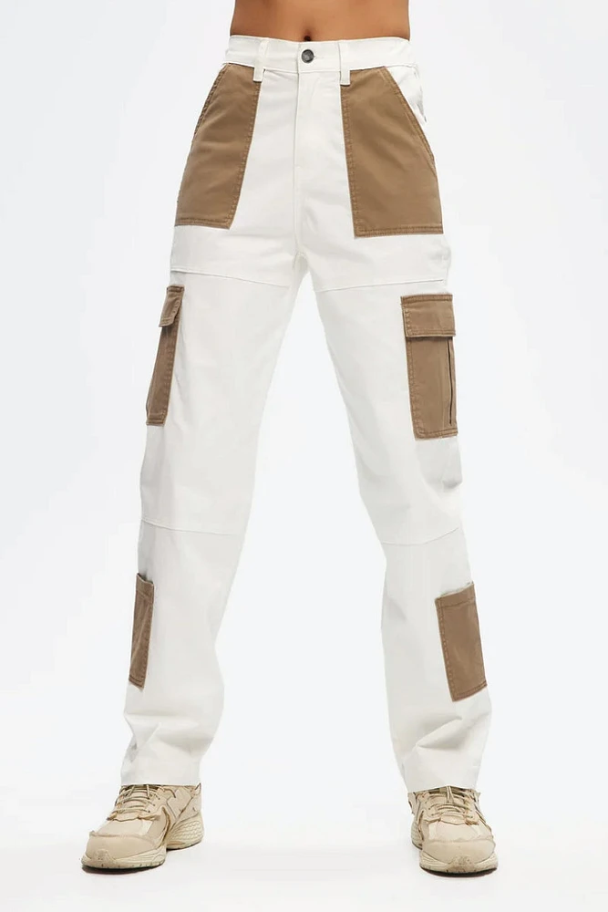 Contrast Cargo Pants