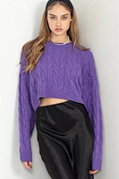 Cropped Cable Sweater