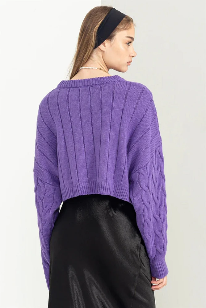 Cropped Cable Sweater