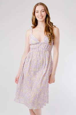 Daisy Gingham Midi Dress