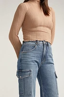 Denim Cargo Wide Leg