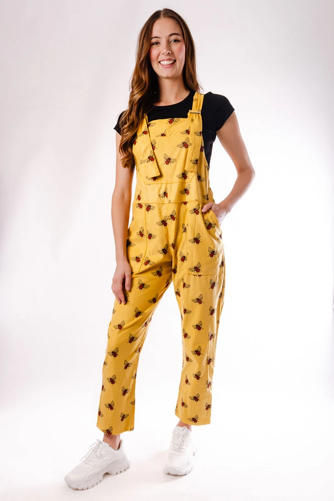 Golden Bees Corduroy Overalls