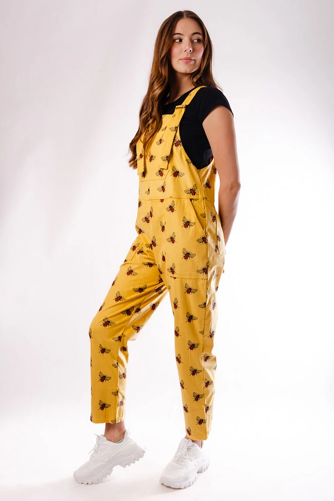 Golden Bees Corduroy Overalls