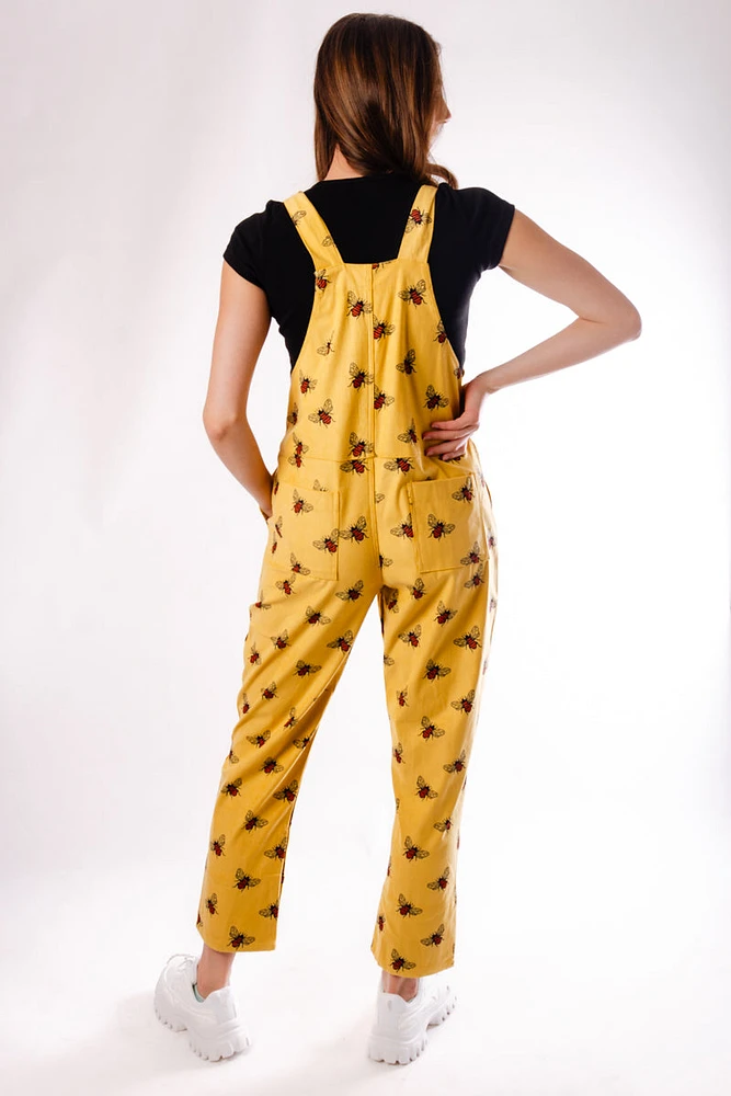 Golden Bees Corduroy Overalls