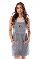 Hickory Stripe Bib Overall Dress