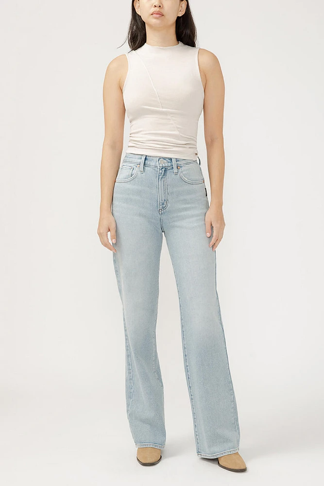 Highly Desirable High Rise Trouser Leg Jeans