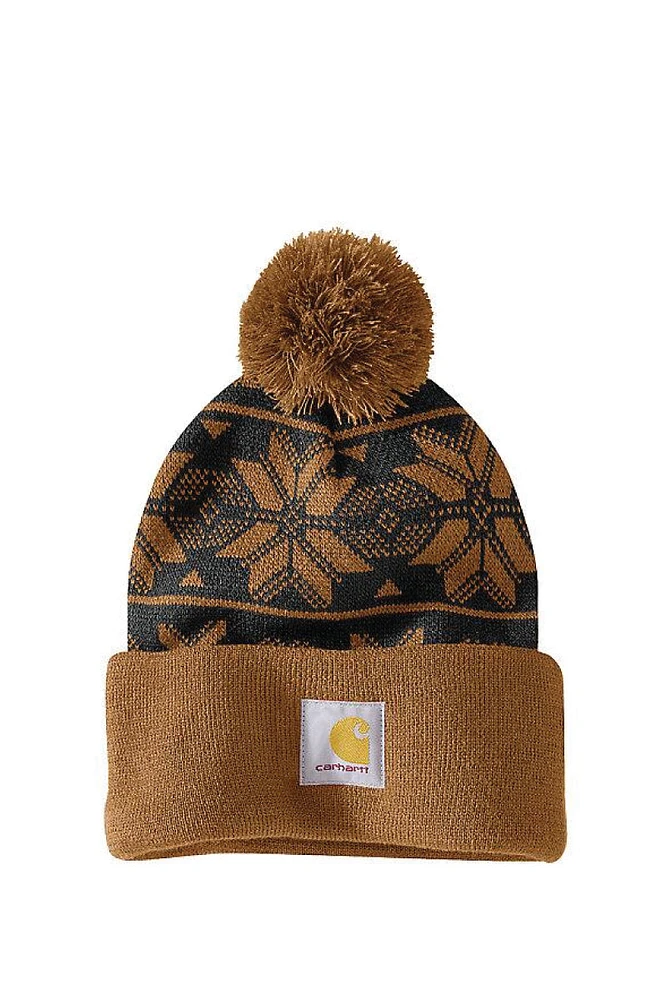 Knit Pom Jacquard Beanie